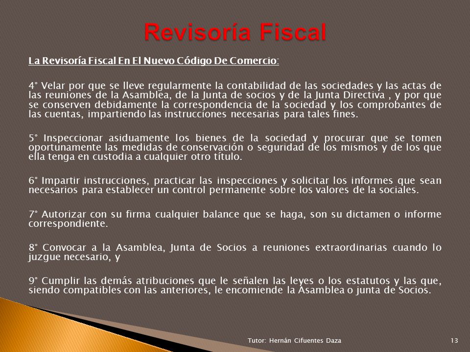 Revisoría Fiscal La Revisoría Fiscal En El Nuevo Código De Comercio: