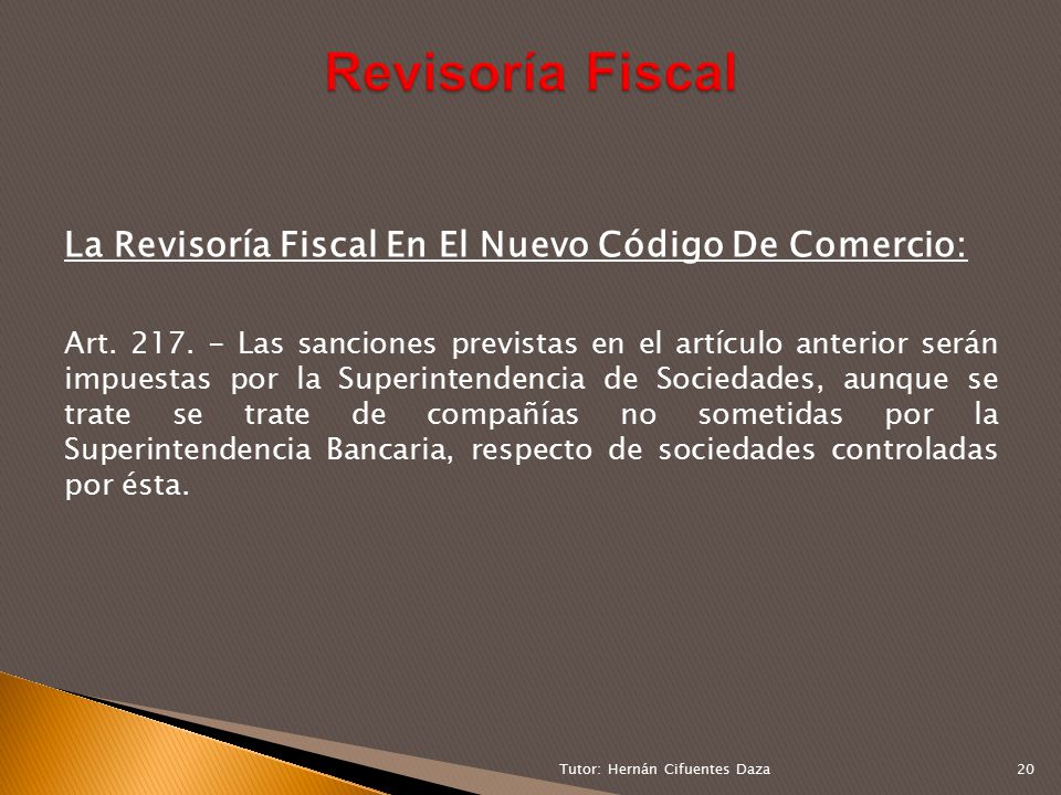 Revisoría Fiscal La Revisoría Fiscal En El Nuevo Código De Comercio: