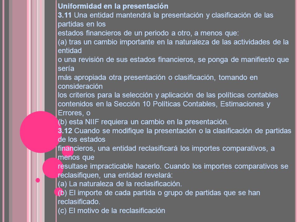 Uniformidad en la presentación