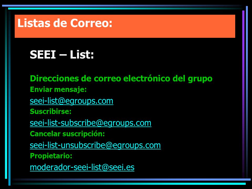 Listas de Correo: SEEI – List: