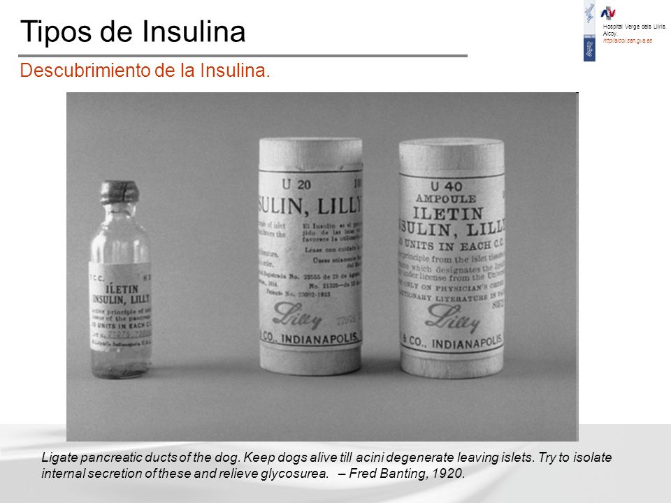Tipos de Insulina Descubrimiento de la Insulina.