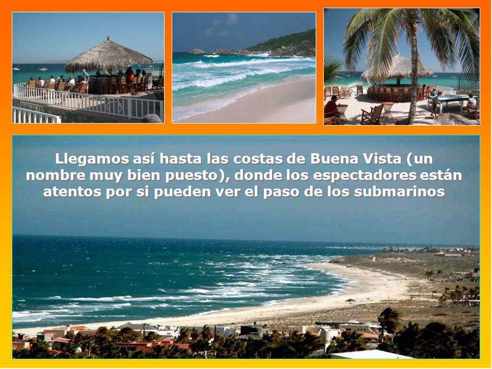 Llegamos así hasta las costas de Buena Vista (un nombre muy bien puesto), donde los espectadores están atentos por si pueden ver el paso de los submarinos
