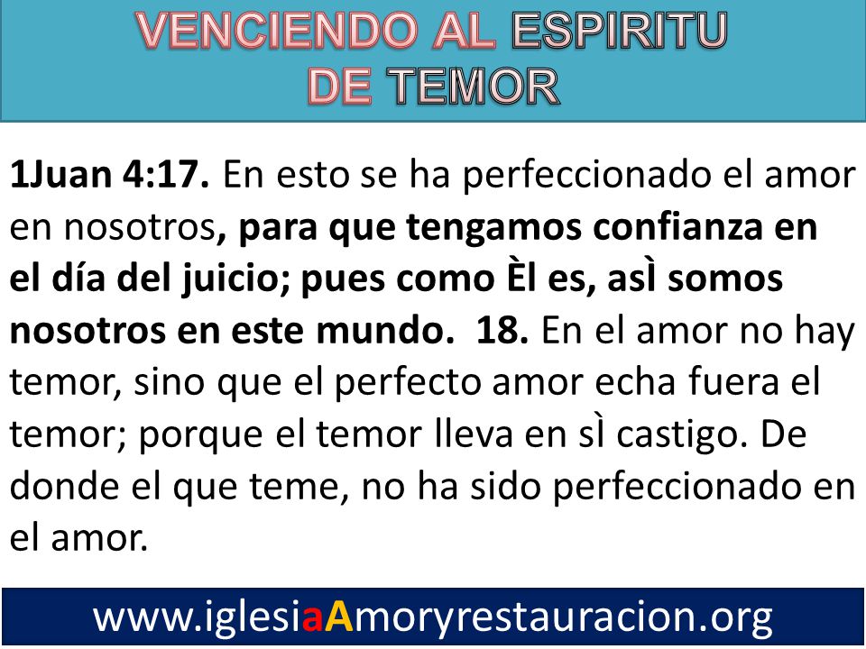 VENCIENDO AL ESPIRITU DE TEMOR