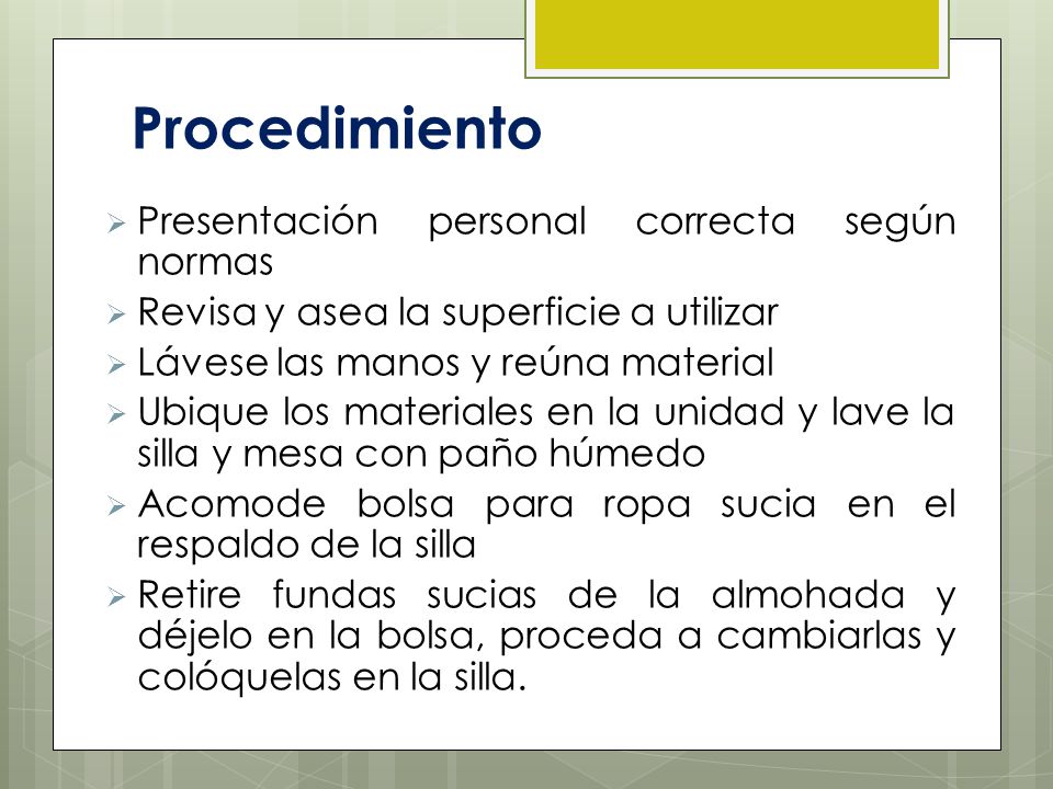 Procedimiento Presentación personal correcta según normas