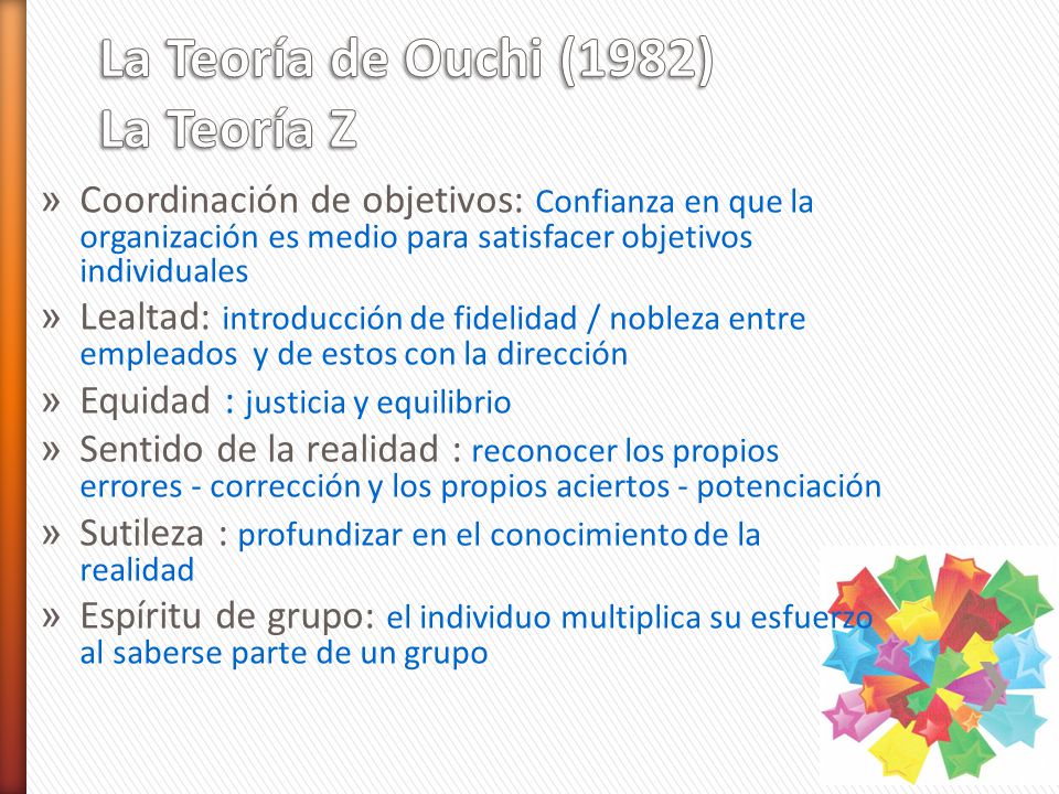 La Teoría de Ouchi (1982) La Teoría Z