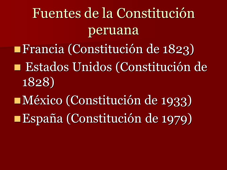 Fuentes de la Constitución peruana