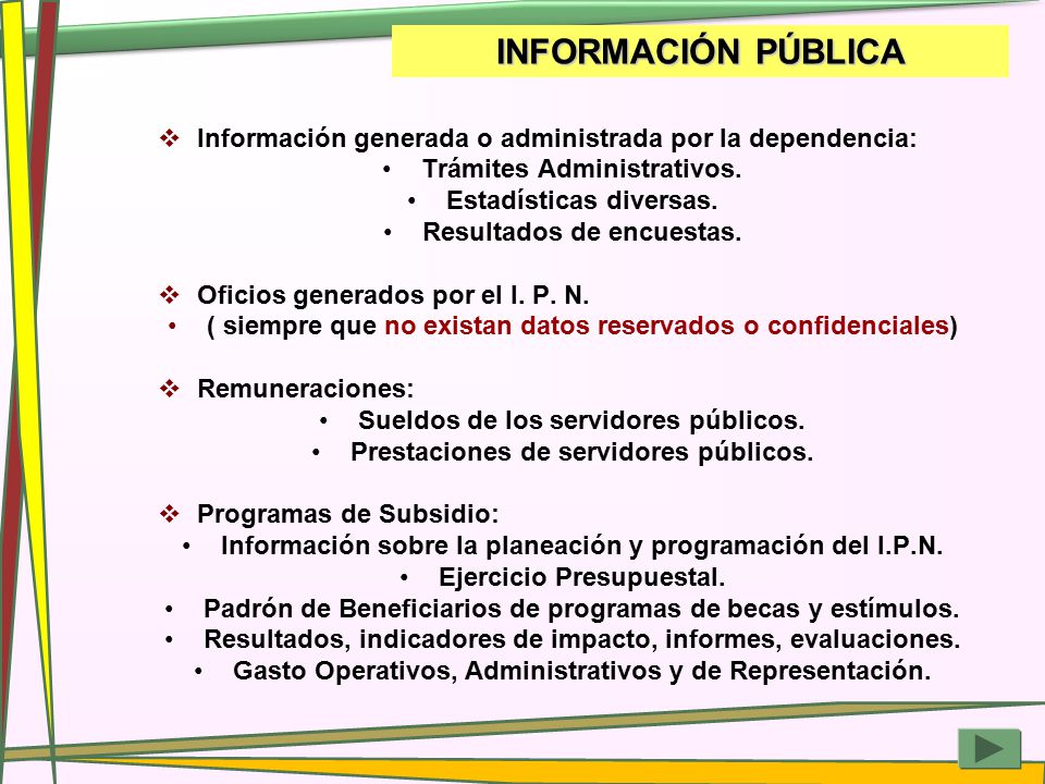 INFORMACIÓN PÚBLICA Información generada o administrada por la dependencia: Trámites Administrativos.