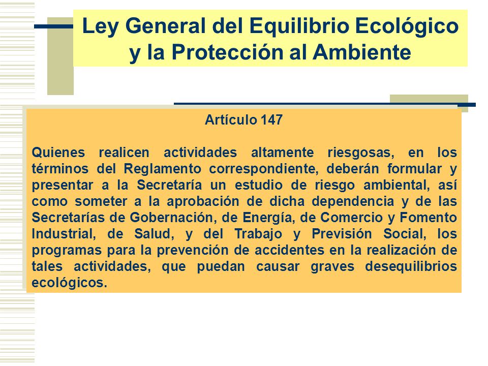Ley General del Equilibrio Ecológico y la Protección al Ambiente