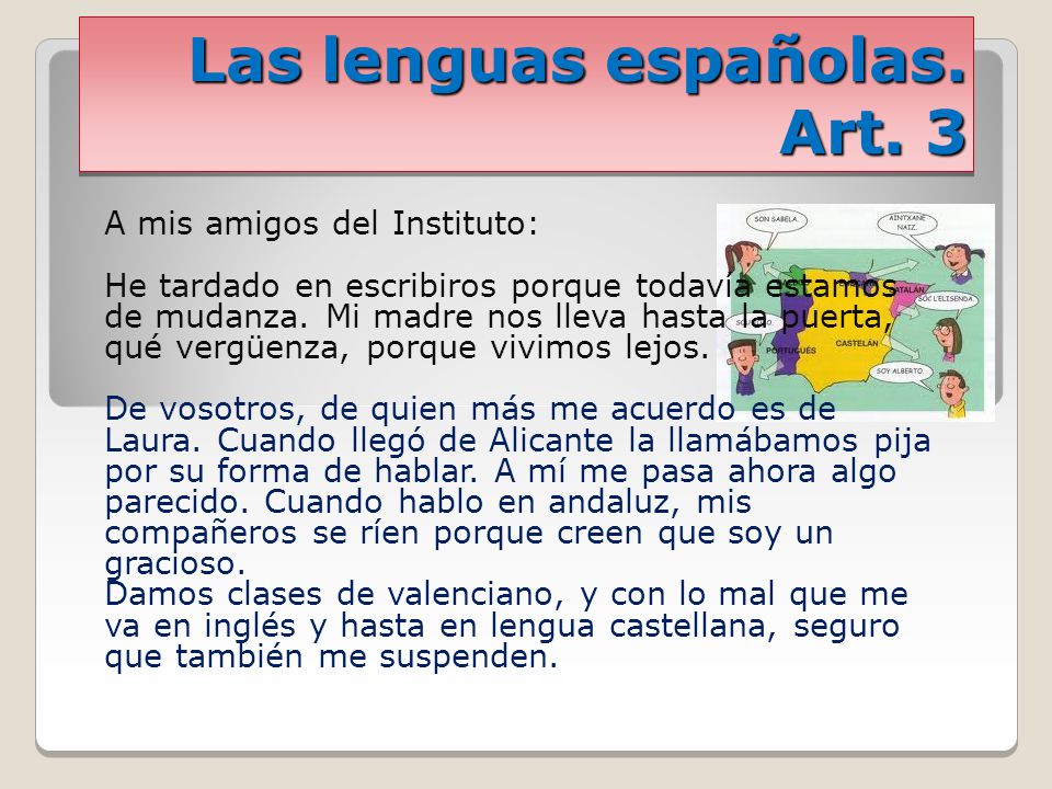 Las lenguas españolas. Art. 3