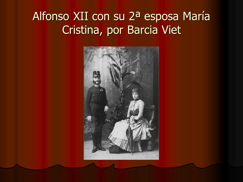 Alfonso XII con su 2ª esposa María Cristina, por Barcia Viet