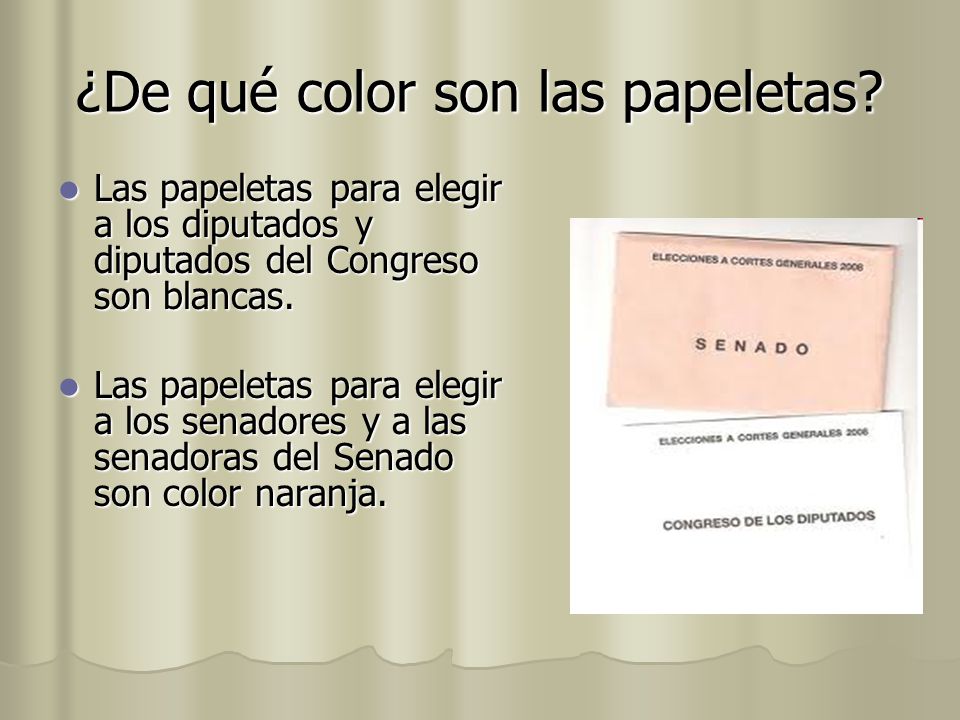 ¿De qué color son las papeletas