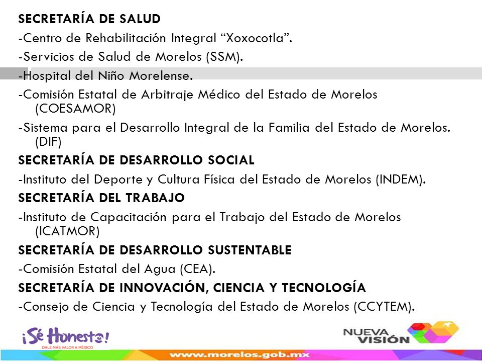 SECRETARÍA DE SALUD -Centro de Rehabilitación Integral Xoxocotla . -Servicios de Salud de Morelos (SSM).