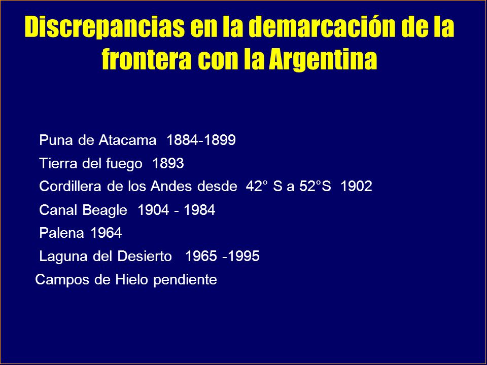 Discrepancias en la demarcación de la frontera con la Argentina