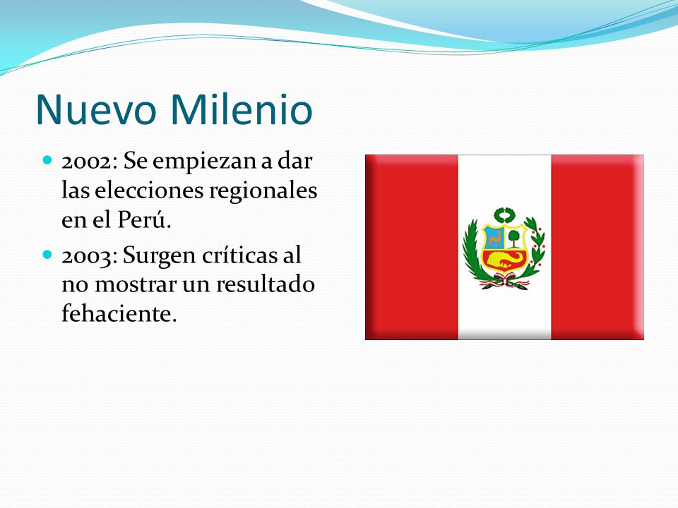 Nuevo Milenio 2002: Se empiezan a dar las elecciones regionales en el Perú.