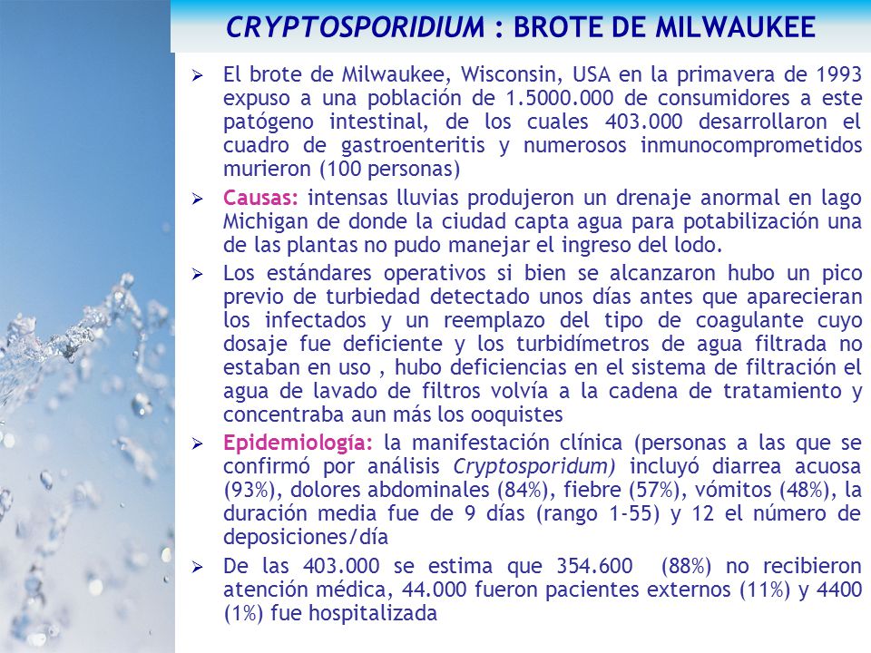 CRYPTOSPORIDIUM : BROTE DE MILWAUKEE