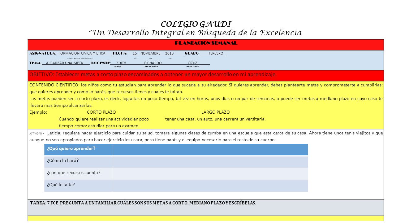Un Desarrollo Integral en Búsqueda de la Excelencia