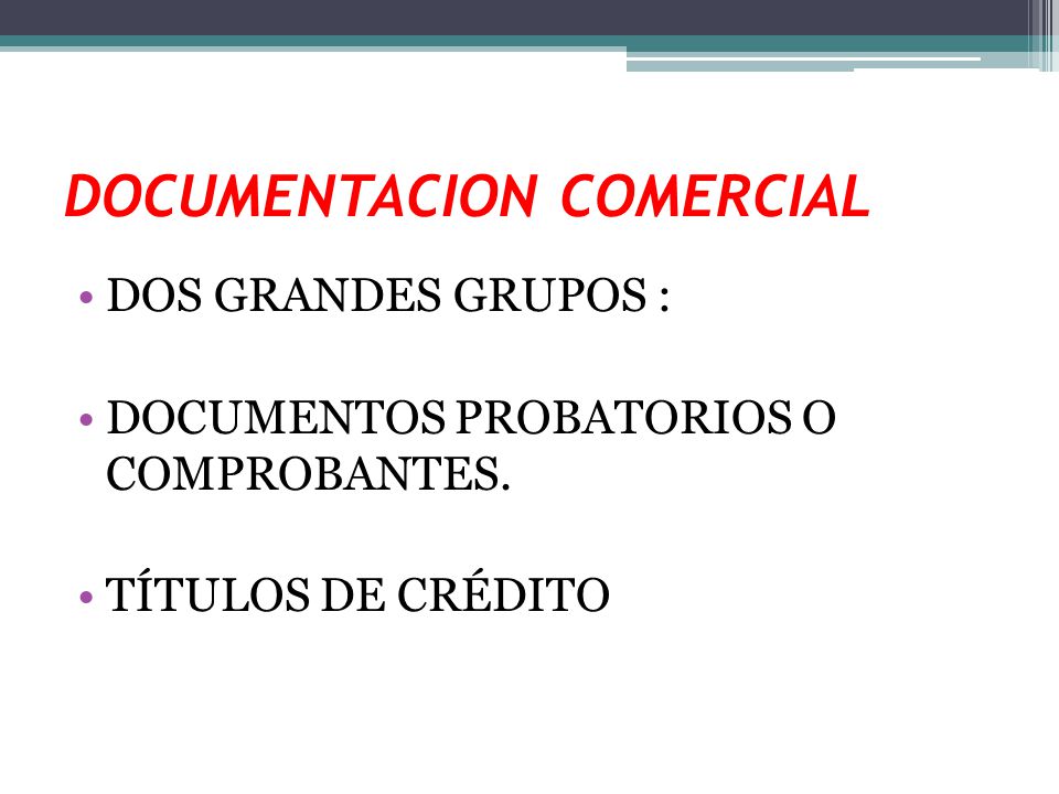 DOCUMENTACION COMERCIAL
