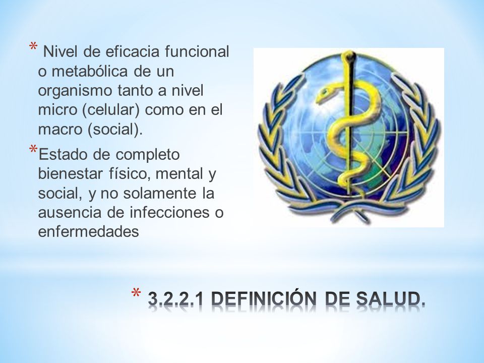 Nivel de eficacia funcional o metabólica de un organismo tanto a nivel micro (celular) como en el macro (social).