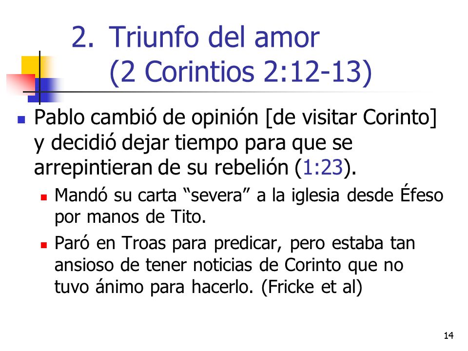 Triunfo del amor (2 Corintios 2:12-13)