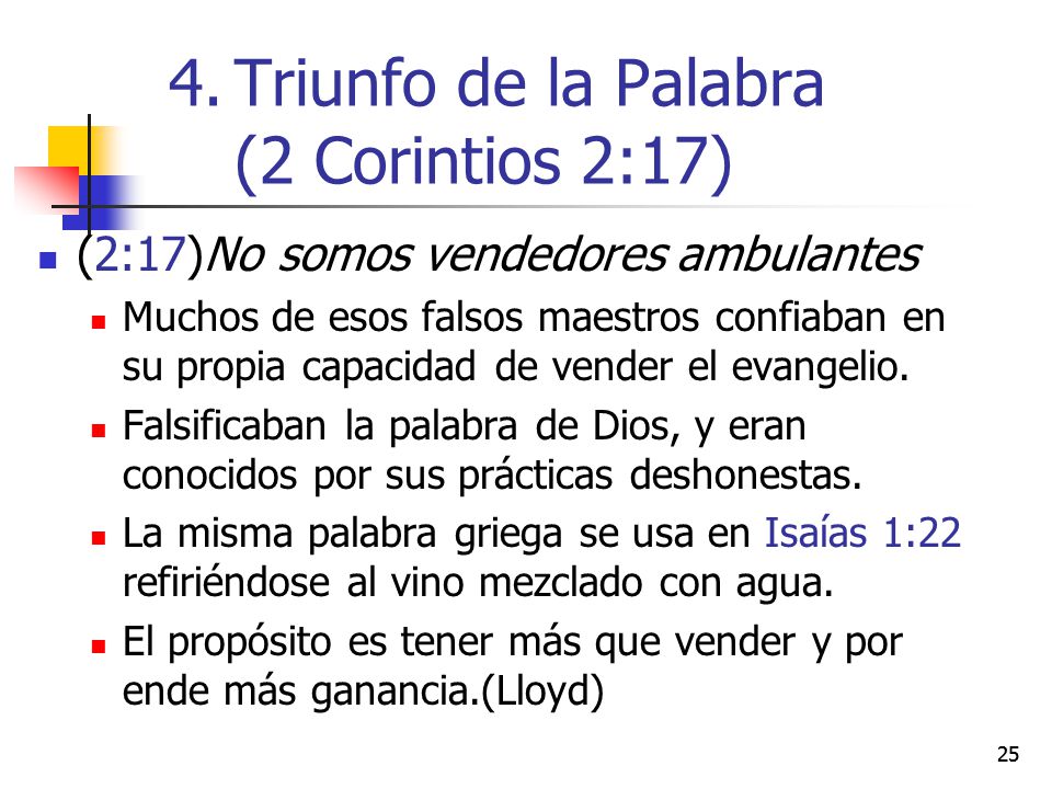 Triunfo de la Palabra (2 Corintios 2:17)