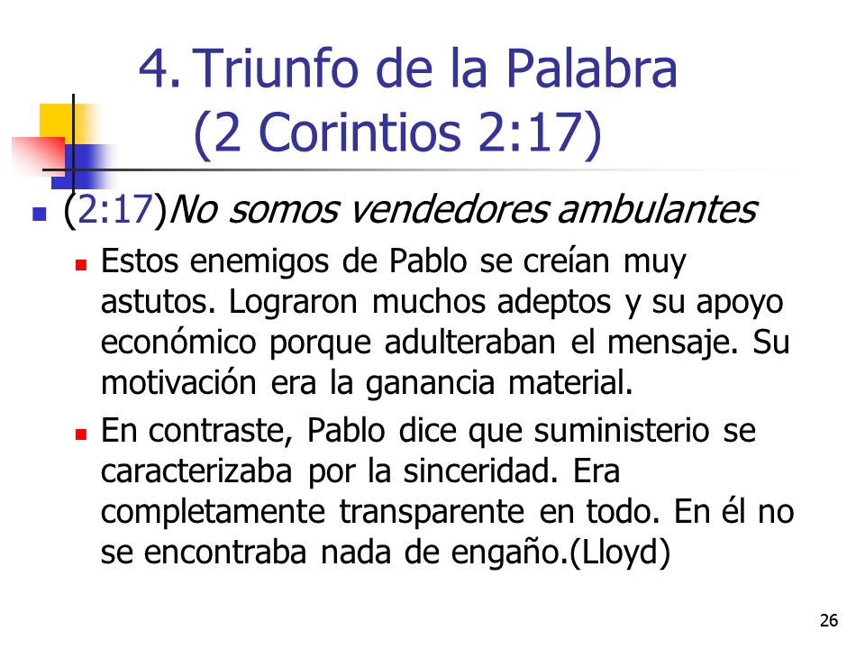 Triunfo de la Palabra (2 Corintios 2:17)
