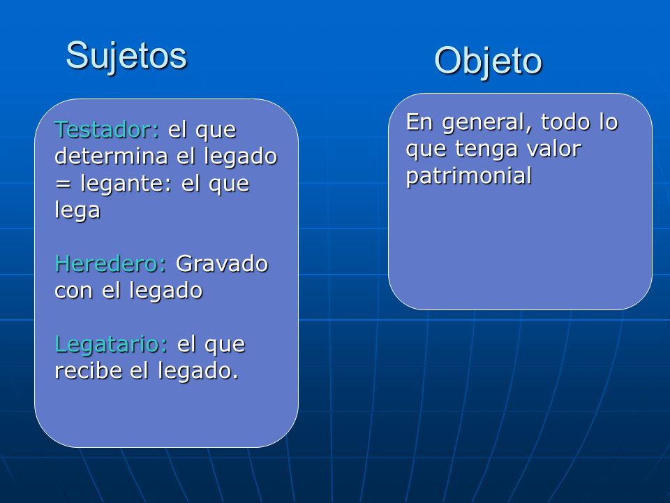 Sujetos Objeto En general, todo lo que tenga valor patrimonial