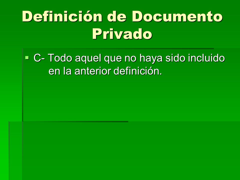Definición de Documento Privado