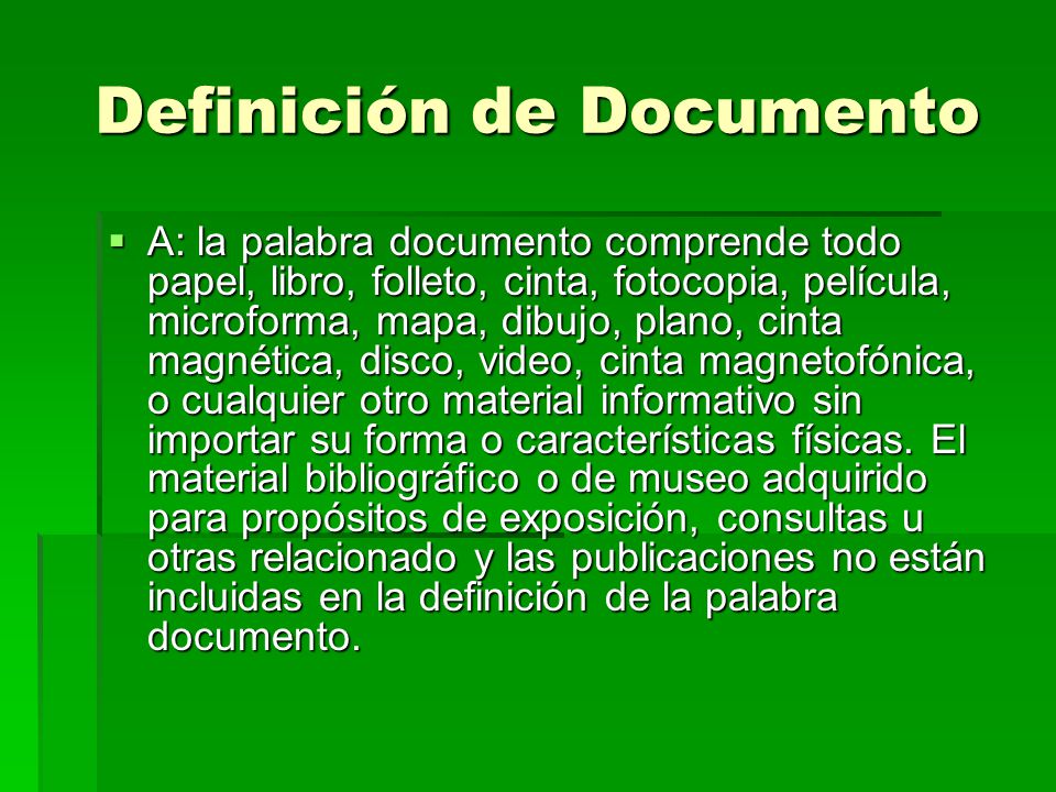 Definición de Documento