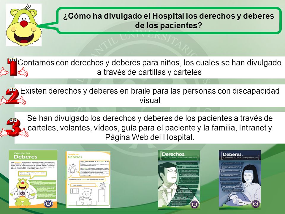 ¿Cómo ha divulgado el Hospital los derechos y deberes de los pacientes