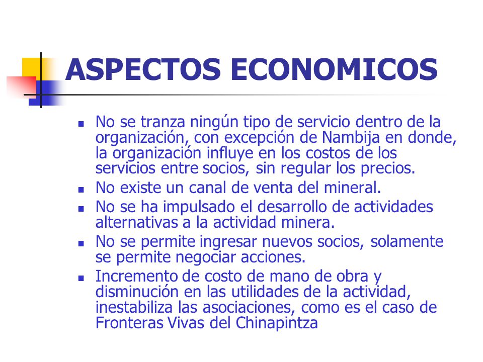 ASPECTOS ECONOMICOS