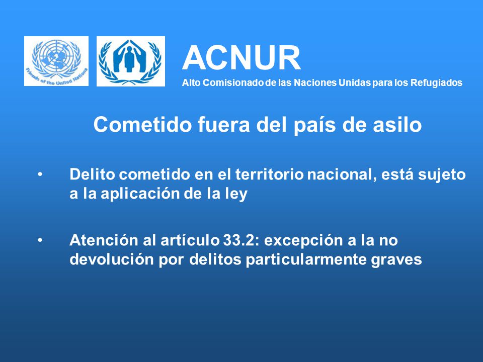 ACNUR Alto Comisionado de las Naciones Unidas para los Refugiados