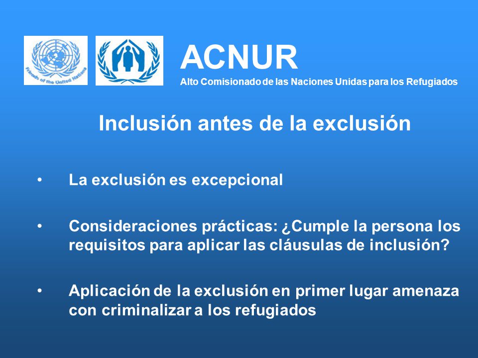 ACNUR Alto Comisionado de las Naciones Unidas para los Refugiados