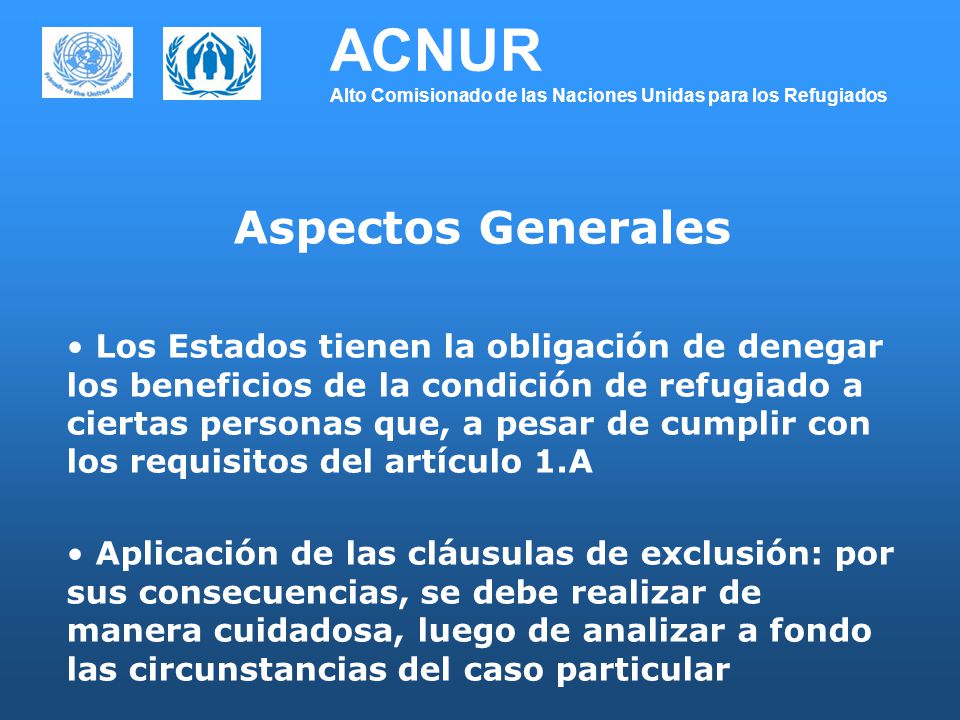 ACNUR Alto Comisionado de las Naciones Unidas para los Refugiados