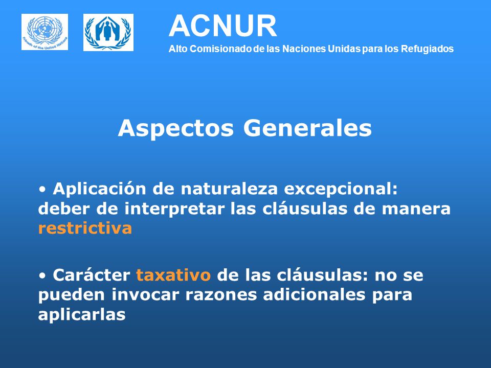 ACNUR Alto Comisionado de las Naciones Unidas para los Refugiados