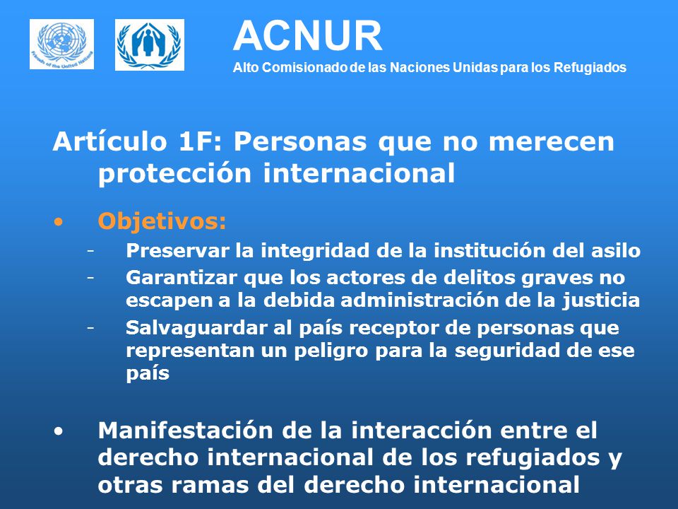 ACNUR Alto Comisionado de las Naciones Unidas para los Refugiados