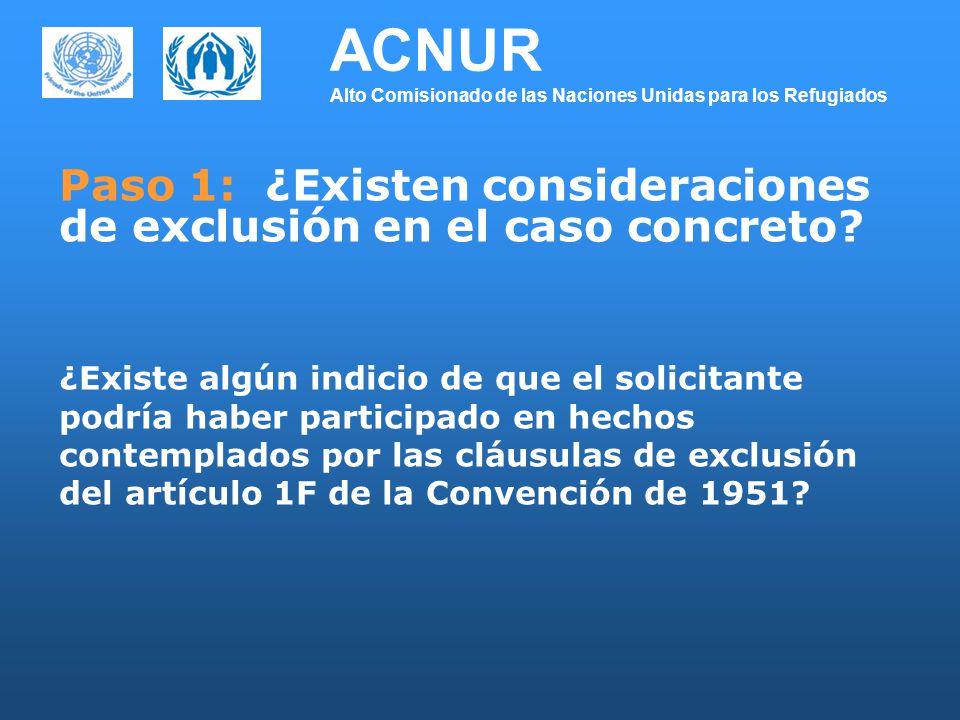 ACNUR Alto Comisionado de las Naciones Unidas para los Refugiados