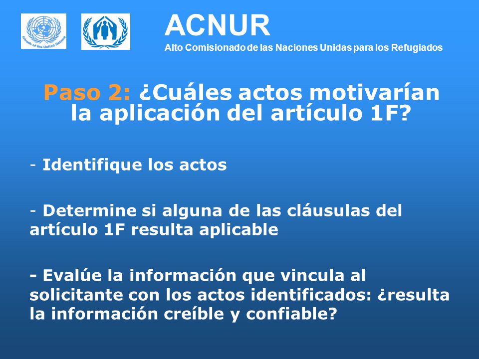 ACNUR Alto Comisionado de las Naciones Unidas para los Refugiados