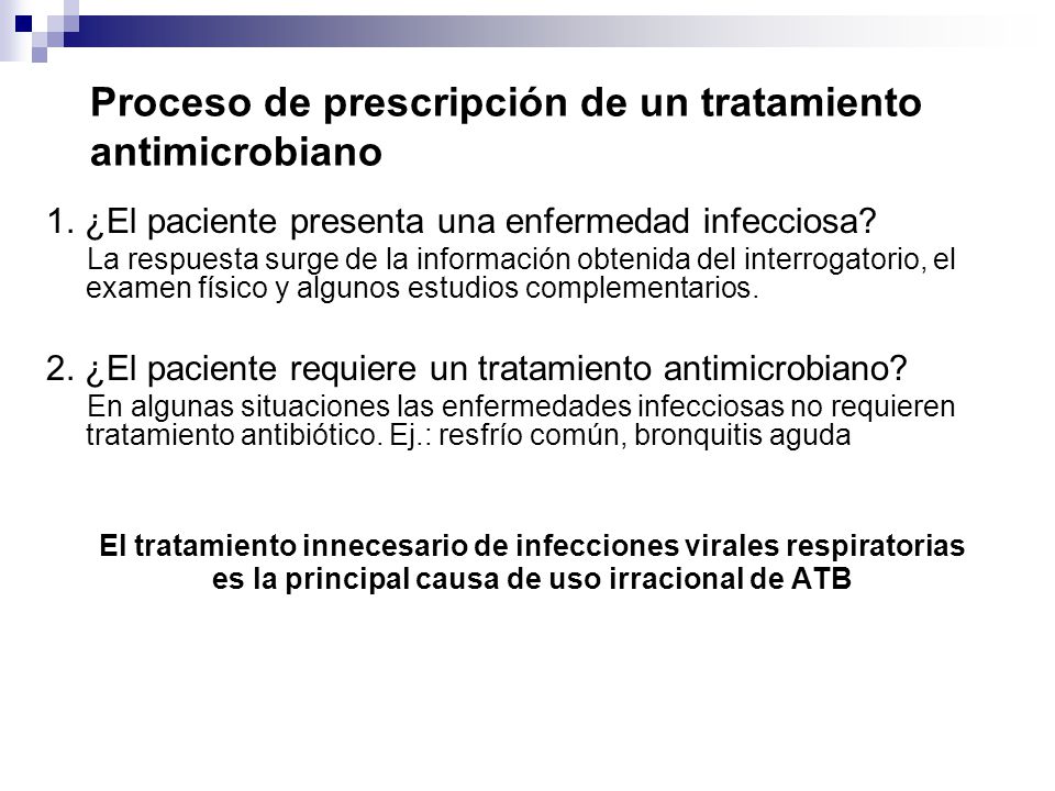 Proceso de prescripción de un tratamiento antimicrobiano