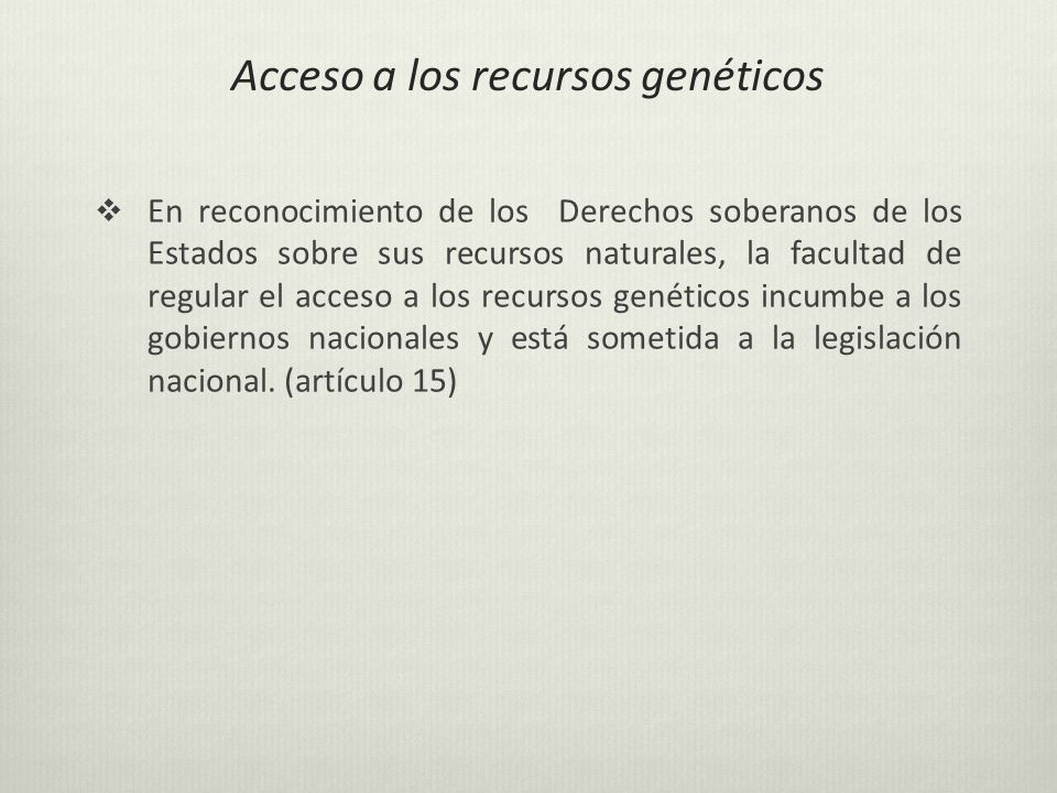 Acceso a los recursos genéticos
