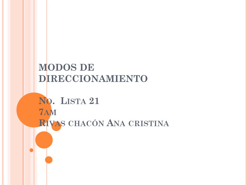 MODOS DE DIRECCIONAMIENTO No. Lista 21 7am Rivas chacón Ana cristina