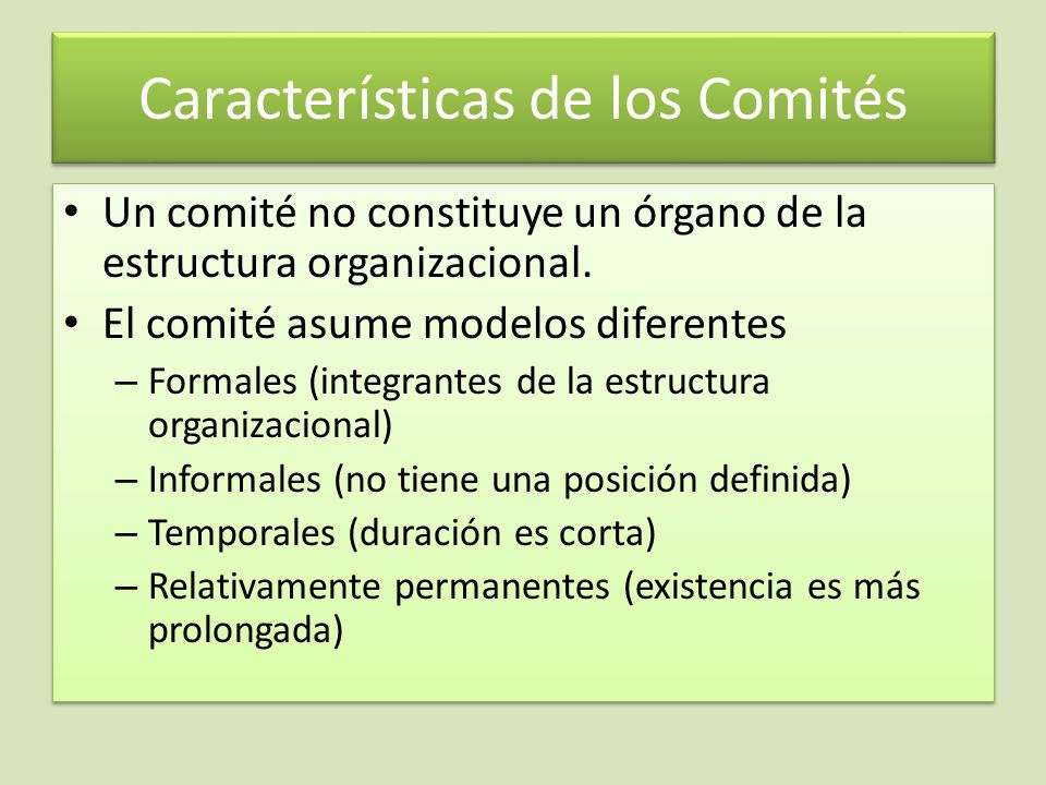 Características de los Comités