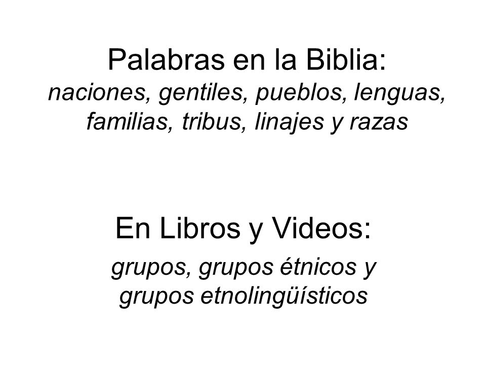 En Libros y Videos: grupos, grupos étnicos y grupos etnolingüísticos