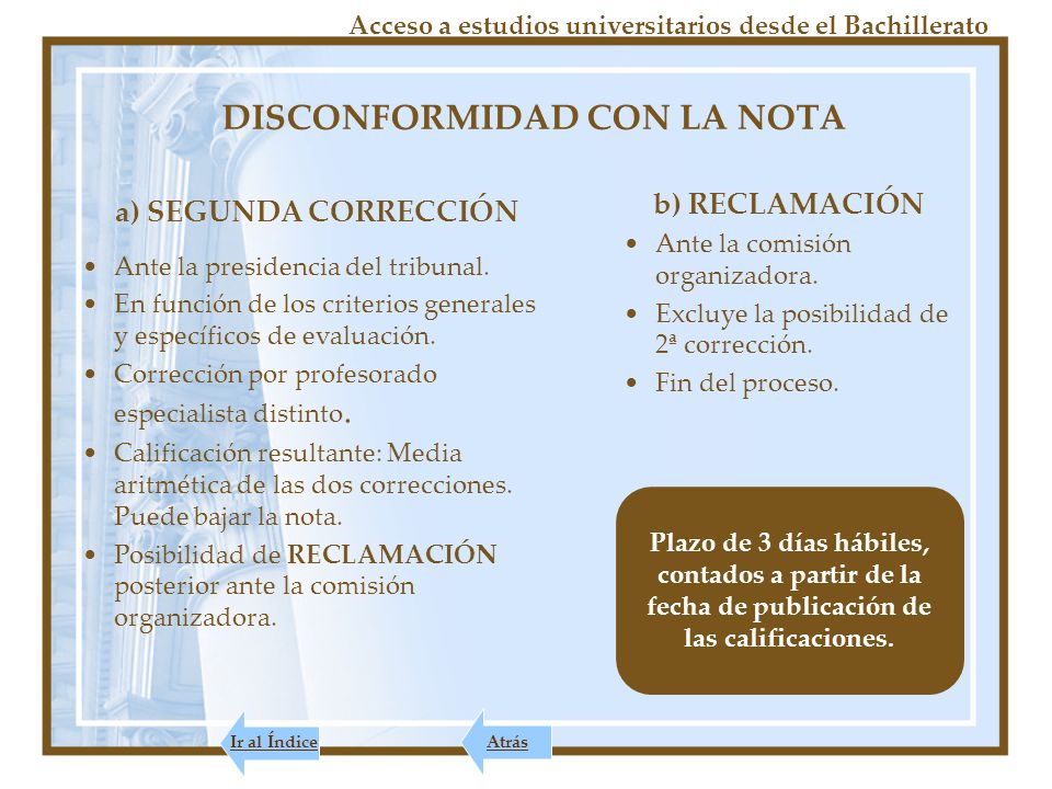 DISCONFORMIDAD CON LA NOTA