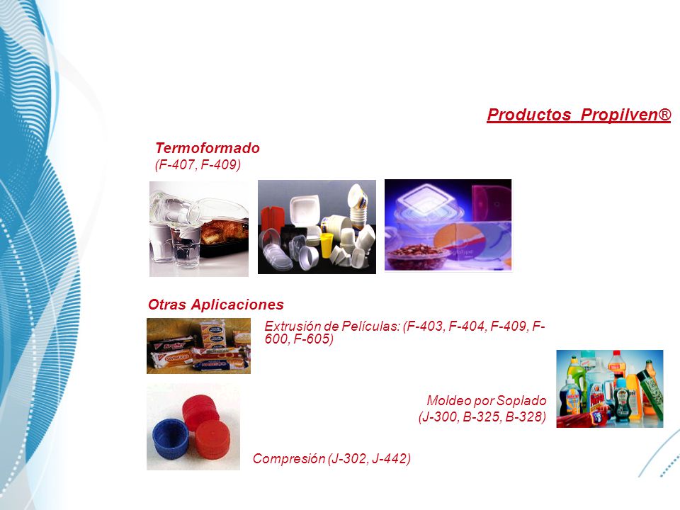 Productos Propilven® Termoformado Otras Aplicaciones (F-407, F-409)