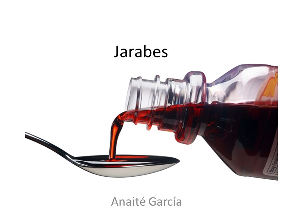 Jarabes Soluciones concentradas de azúcares como sacarosa en agua u otro líquido. [1] Anaité García