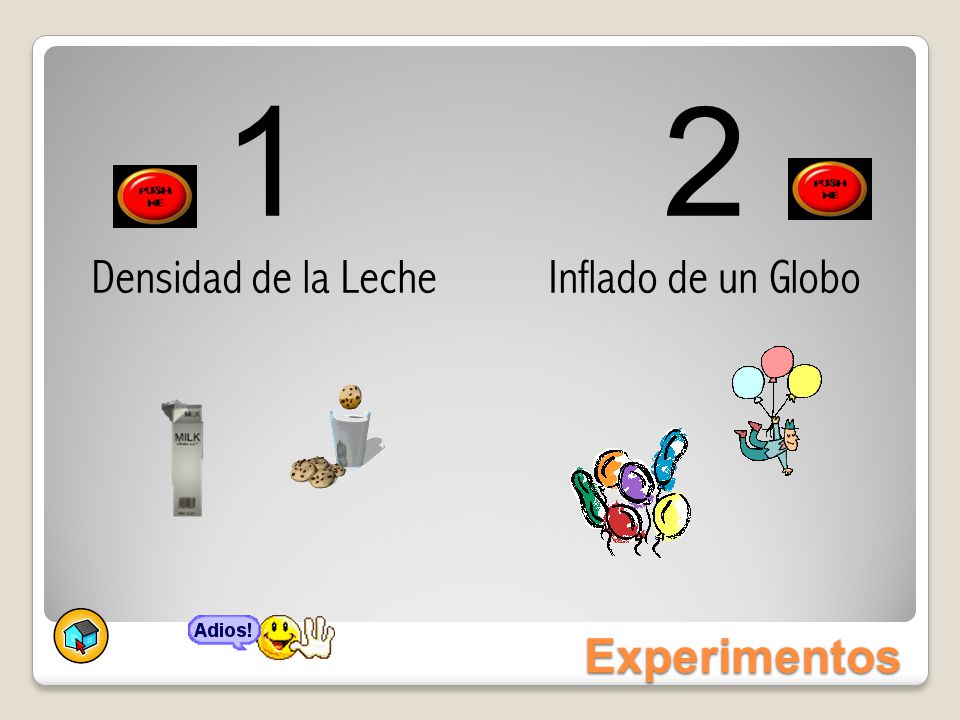 1 Densidad de la Leche 2 Inflado de un Globo Experimentos