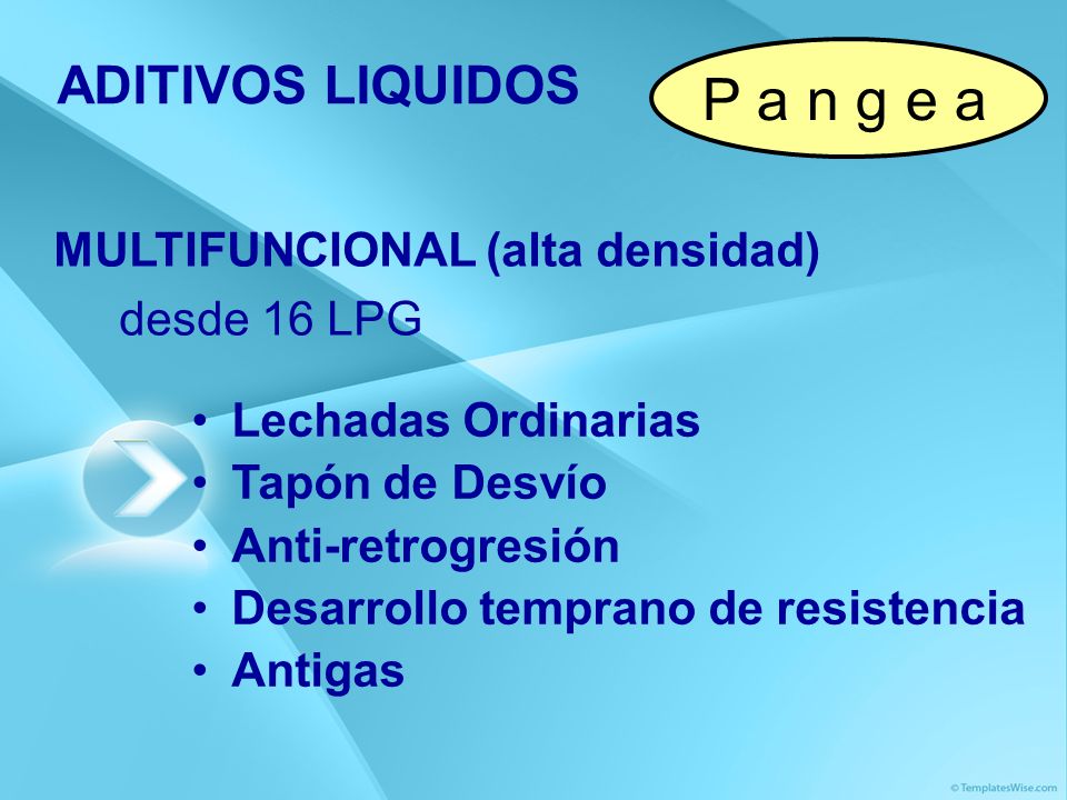 P a n g e a ADITIVOS LIQUIDOS MULTIFUNCIONAL (alta densidad)