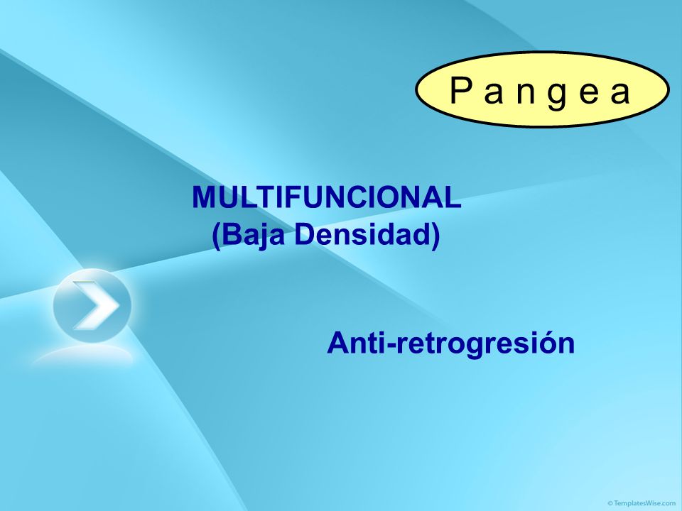 P a n g e a MULTIFUNCIONAL (Baja Densidad) Anti-retrogresión