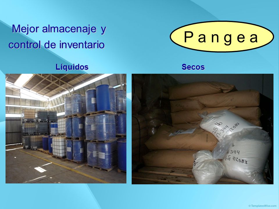 Mejor almacenaje y control de inventario. P a n g e a.