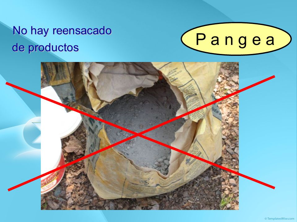 No hay reensacado de productos P a n g e a